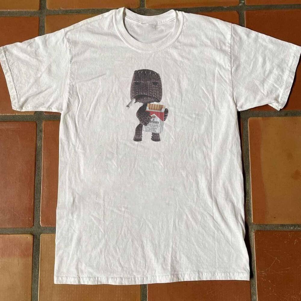 Sackboy With A Cig White T-Shirt